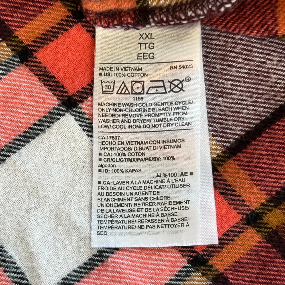 Old Navy Women Boyfriend Shirt XXL Flannel Button‎ Up Grunge Plaid Y2K 17668x - Picture 5 of 10